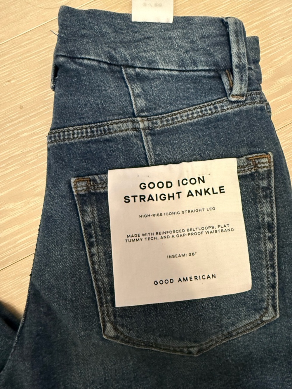 Good American Straight Ankle Jeans Indigo sz 2